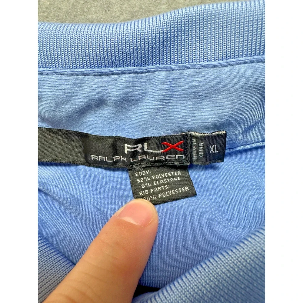 RLX Ralph Lauren Golf Polo Shirt Blue Performance Mens XL